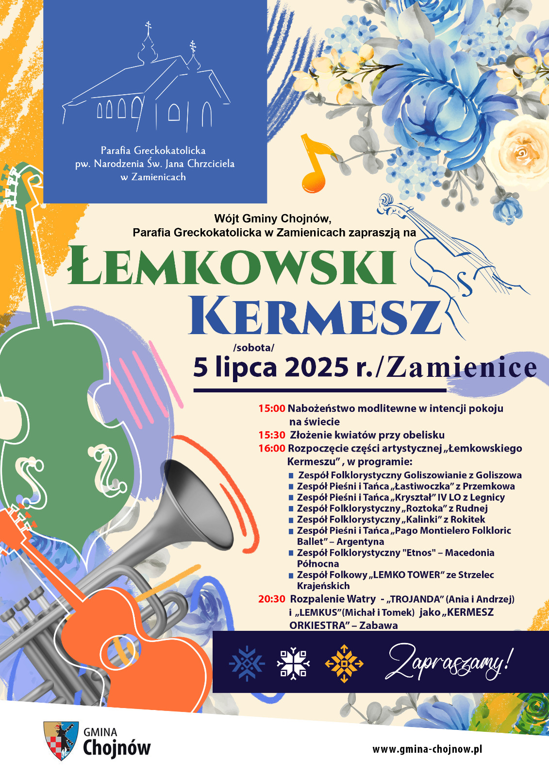 Zapraszamy na Łemkowski Kermesz do Zamienic – sobota 5 lipca 2025 r.